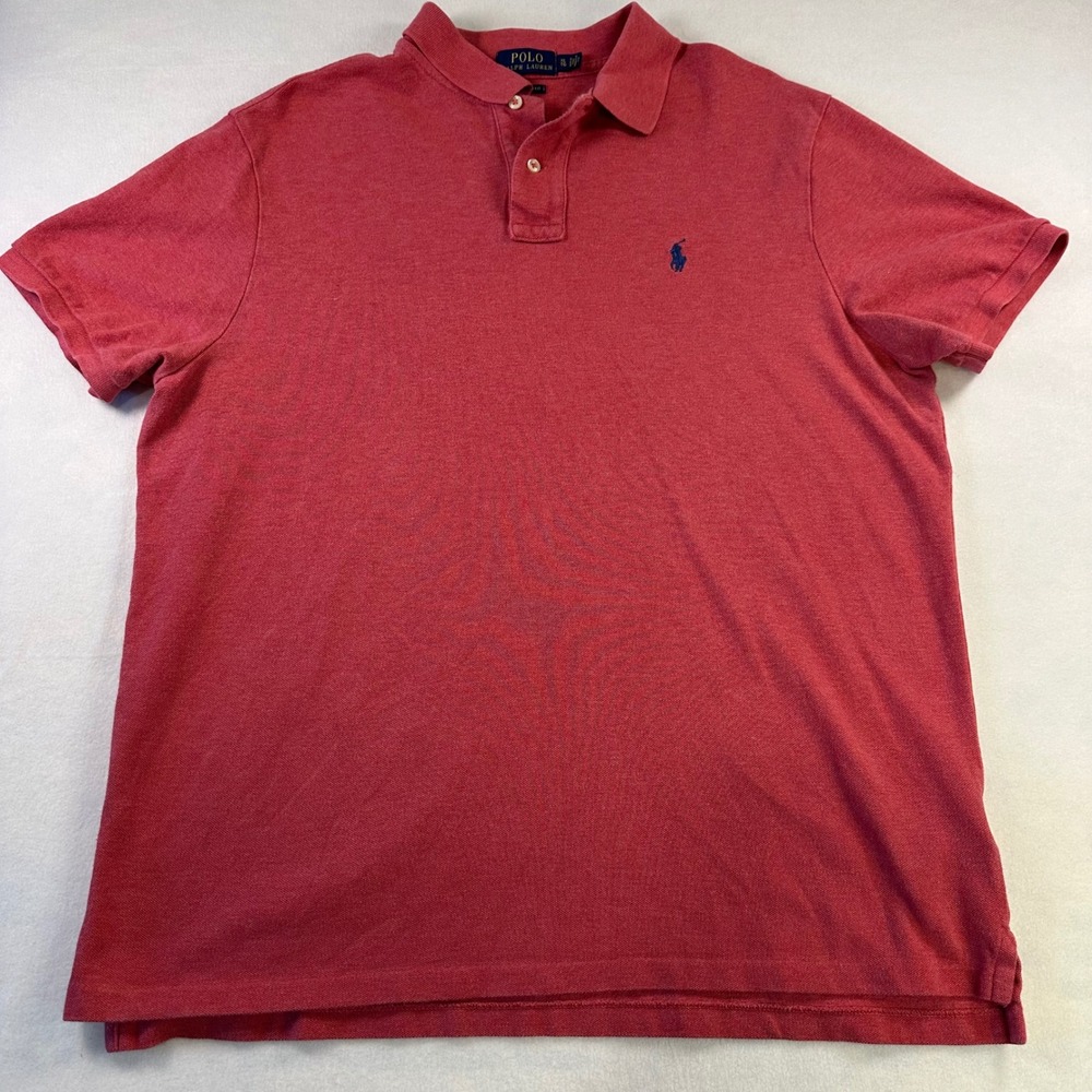 Polo Ralph Lauren Mens Custom Slim Fit Polo Shirt Red XL 710557752069